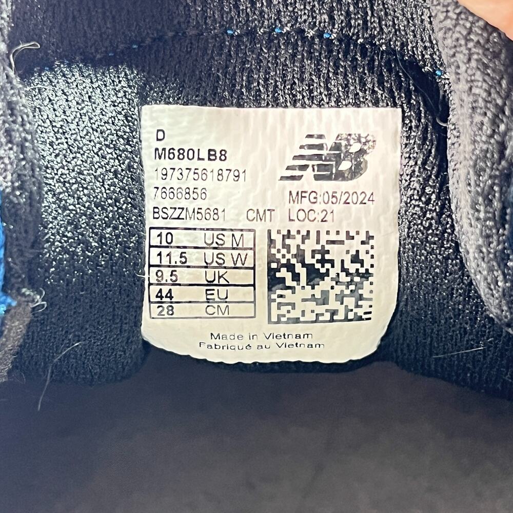 New Balance Fresh Foam 680v8 Blue Running Shoes Sneakers M680LB8 Men's Size 10 - Picture 9 of 10
